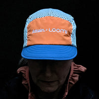 orange and blue running cap